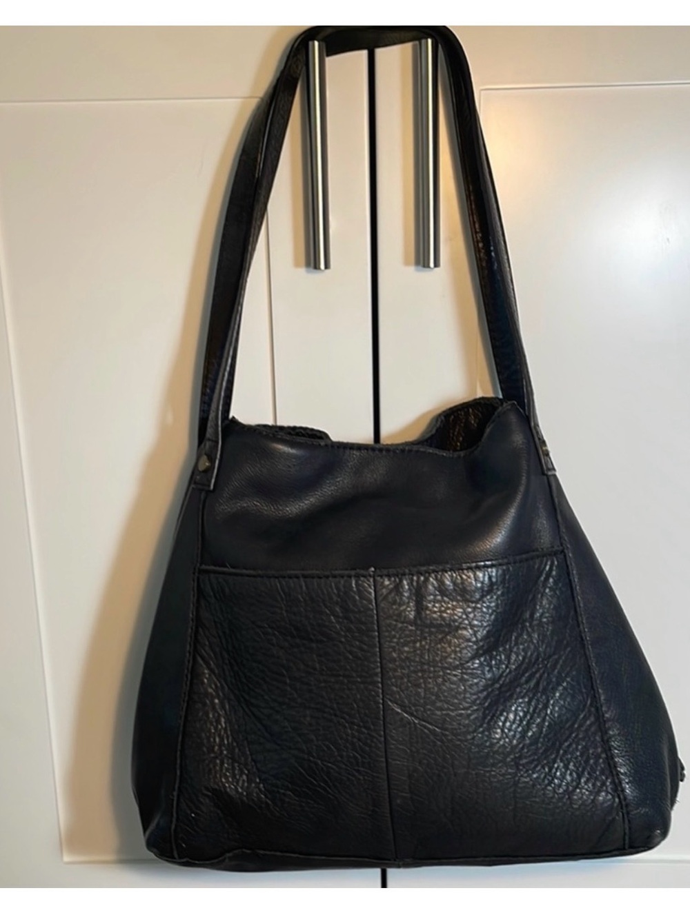 American Leather Co. Liberty Shopper Black Leather Shoulder Bag